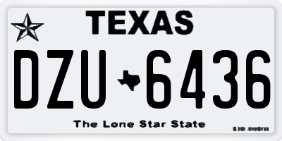 TX license plate DZU6436