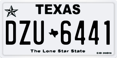 TX license plate DZU6441