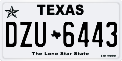 TX license plate DZU6443