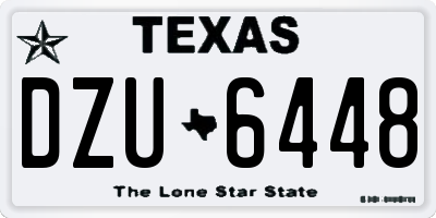 TX license plate DZU6448