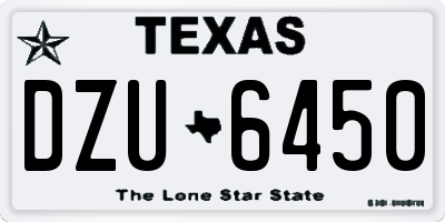 TX license plate DZU6450