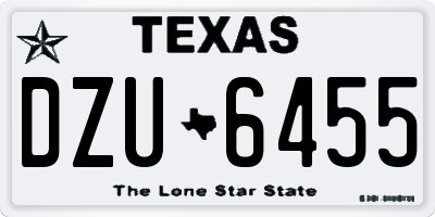 TX license plate DZU6455