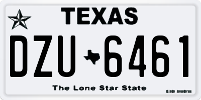 TX license plate DZU6461