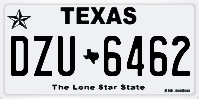 TX license plate DZU6462