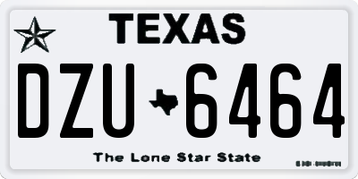 TX license plate DZU6464