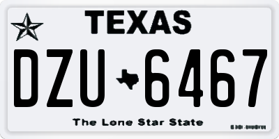 TX license plate DZU6467