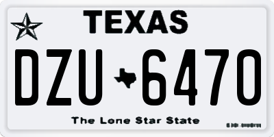 TX license plate DZU6470