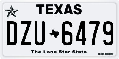 TX license plate DZU6479