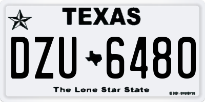 TX license plate DZU6480