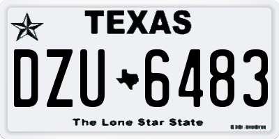 TX license plate DZU6483
