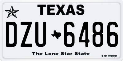 TX license plate DZU6486