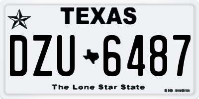 TX license plate DZU6487