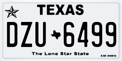 TX license plate DZU6499