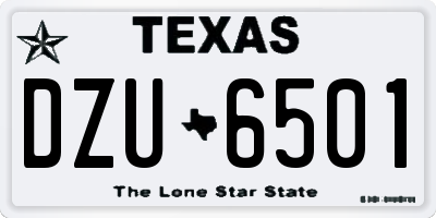 TX license plate DZU6501
