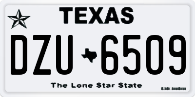 TX license plate DZU6509