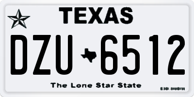 TX license plate DZU6512