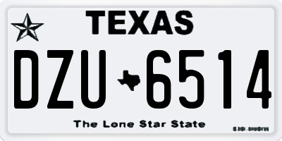 TX license plate DZU6514