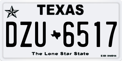 TX license plate DZU6517