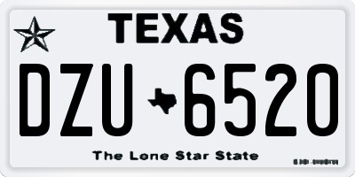 TX license plate DZU6520