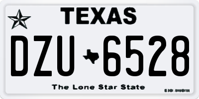 TX license plate DZU6528