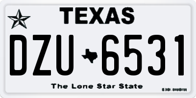 TX license plate DZU6531