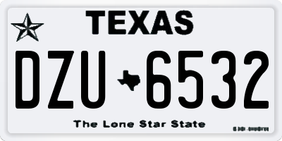 TX license plate DZU6532