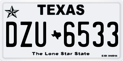 TX license plate DZU6533