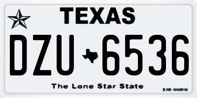 TX license plate DZU6536