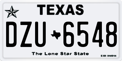 TX license plate DZU6548