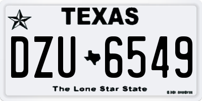 TX license plate DZU6549