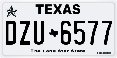 TX license plate DZU6577