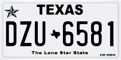TX license plate DZU6581