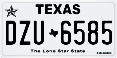 TX license plate DZU6585