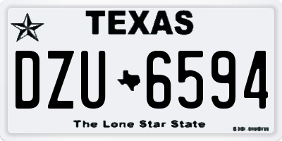 TX license plate DZU6594