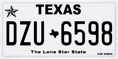 TX license plate DZU6598