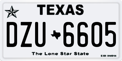 TX license plate DZU6605