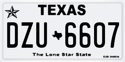 TX license plate DZU6607