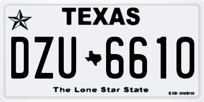 TX license plate DZU6610