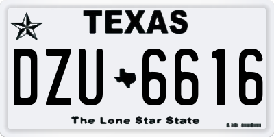 TX license plate DZU6616
