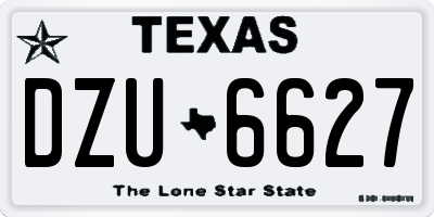 TX license plate DZU6627