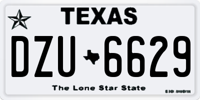 TX license plate DZU6629