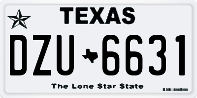 TX license plate DZU6631