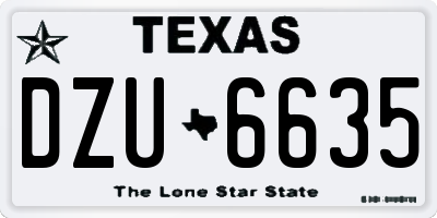 TX license plate DZU6635