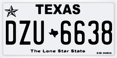 TX license plate DZU6638