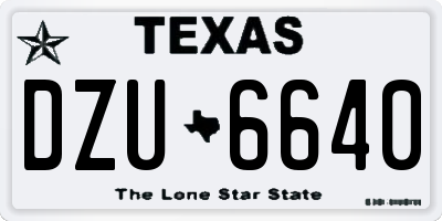 TX license plate DZU6640
