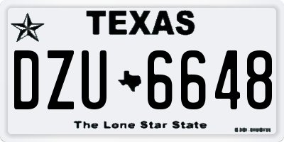 TX license plate DZU6648