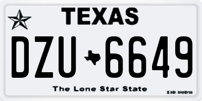 TX license plate DZU6649