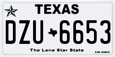 TX license plate DZU6653