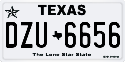 TX license plate DZU6656