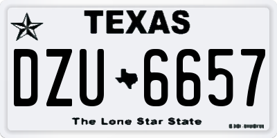 TX license plate DZU6657